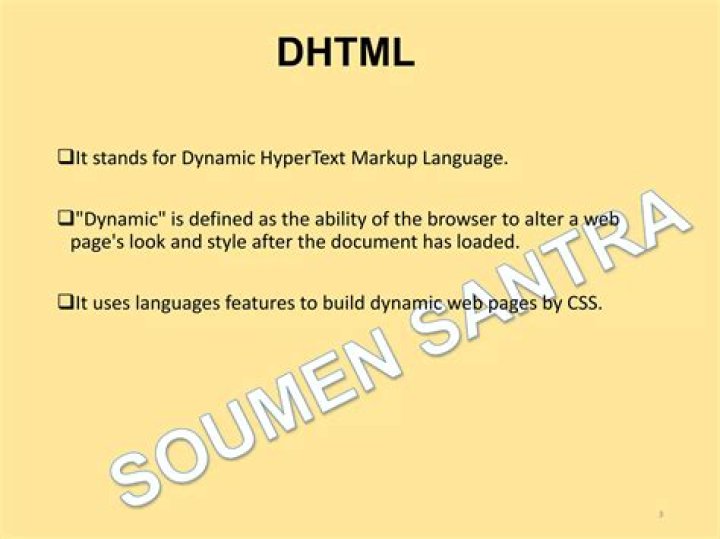 Dynamic Hypertext Markup Language (DHTML)