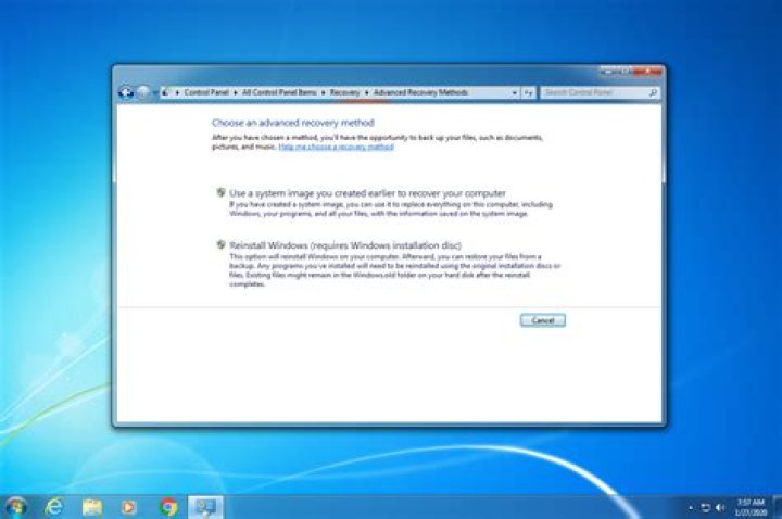 factory reset windows 7