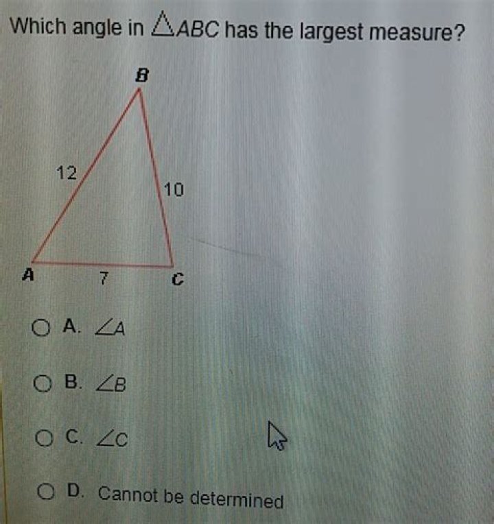 Which Angle In Abc Has The Largest Measure